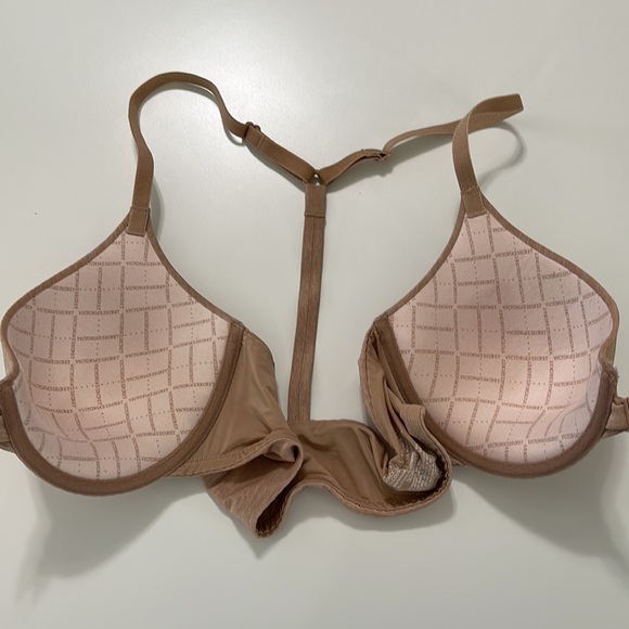 Victoria’s Secret Racerback Semi Demi Front Closure Size 32C Nude - Picture 5 of 7